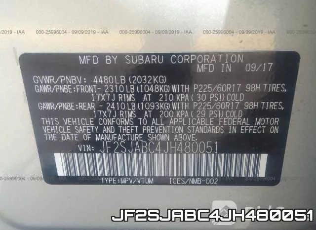 JF2SJABC4JH480051 фото 10