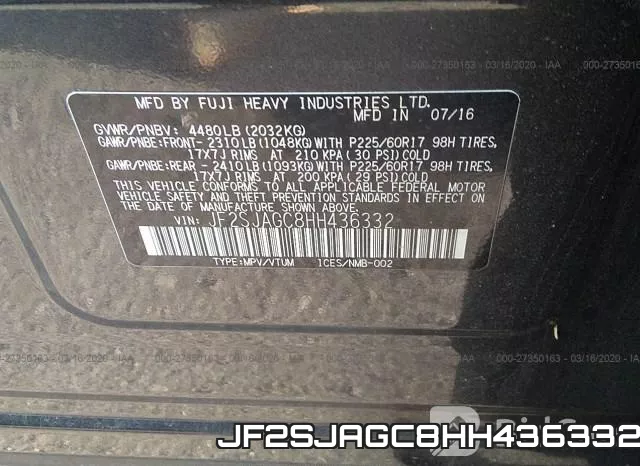 JF2SJAGC8HH436332 фото 10