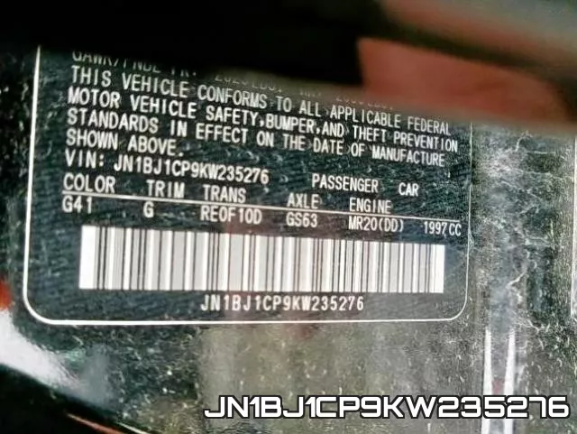JN1BJ1CP9KW235276 фото 2