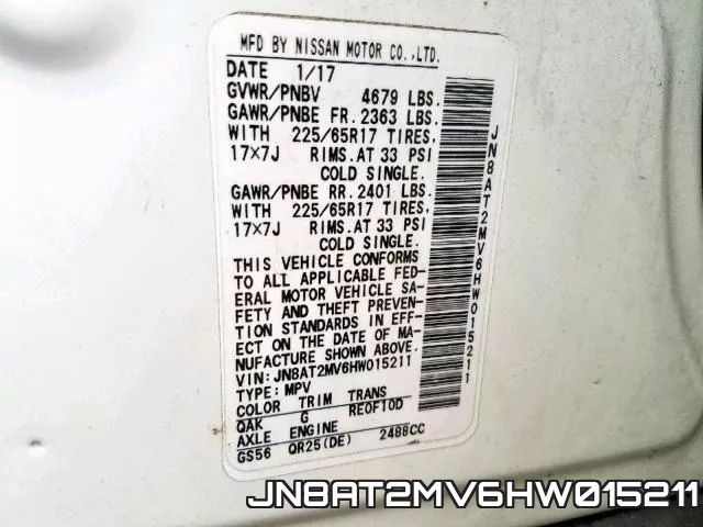 JN8AT2MV6HW015211 фото 2