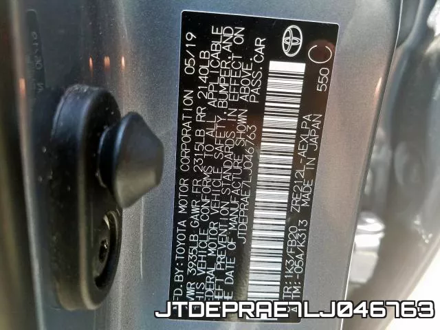 JTDEPRAE7LJ046763 фото 2