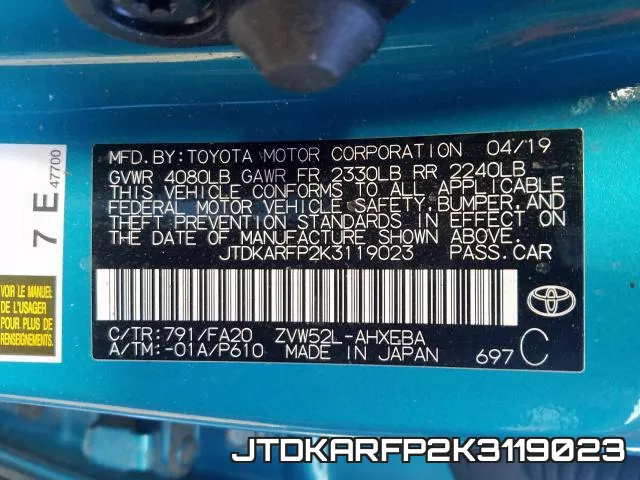 JTDKARFP2K3119023 фото 2