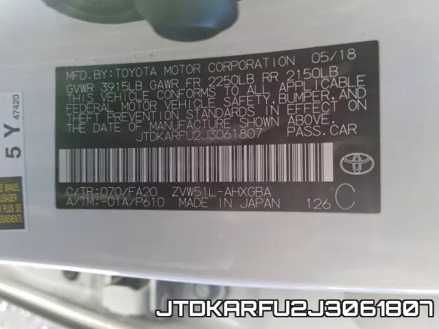 JTDKARFU2J3061807 фото 2