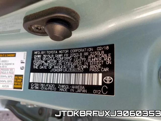 JTDKBRFUXJ3060353 фото 2