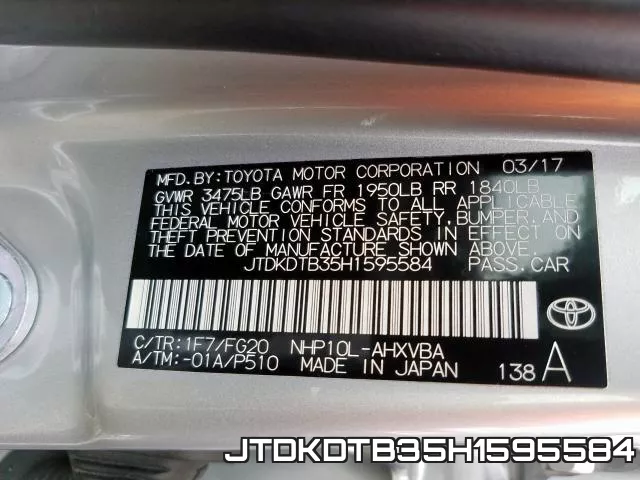 JTDKDTB35H1595584 фото 2