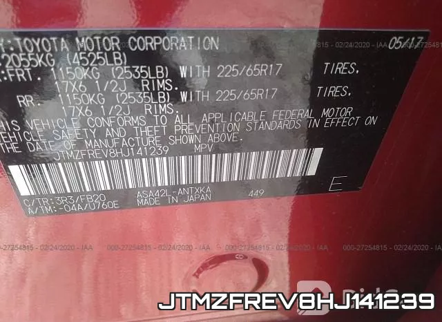 JTMZFREV8HJ141239 фото 10