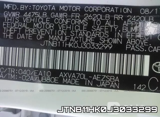 JTNB11HK0J3033299 фото 10