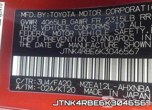JTNK4RBE6K3046567 фото 10