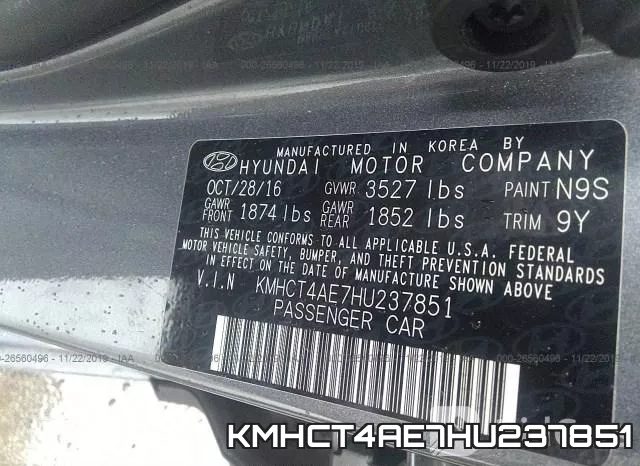 KMHCT4AE7HU237851 фото 10