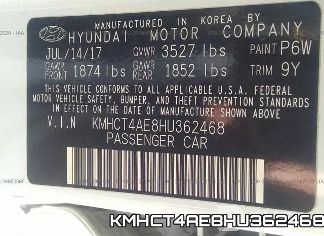KMHCT4AE8HU362468 фото 10