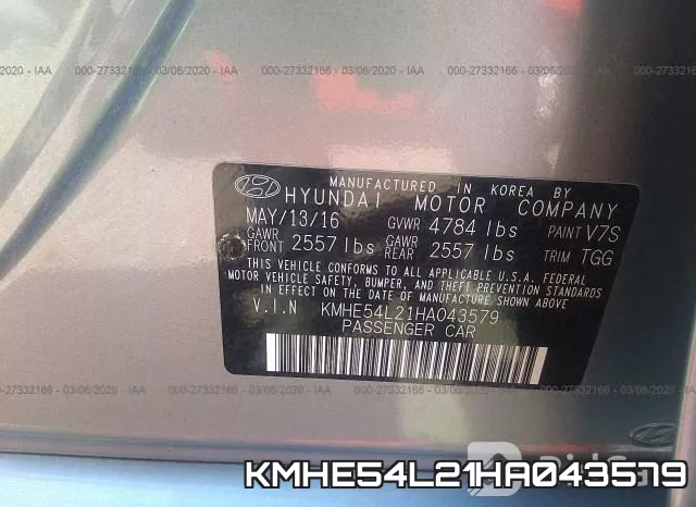 KMHE54L21HA043579 фото 10
