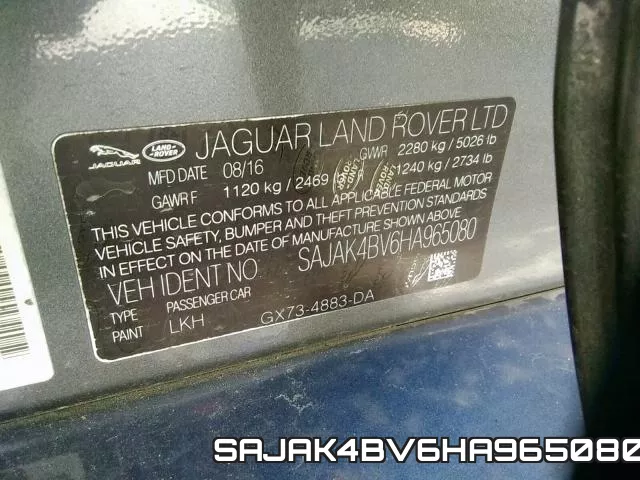 SAJAK4BV6HA965080 фото 2