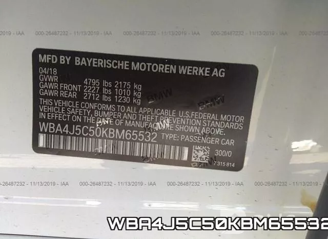 WBA4J5C50KBM65532 фото 10