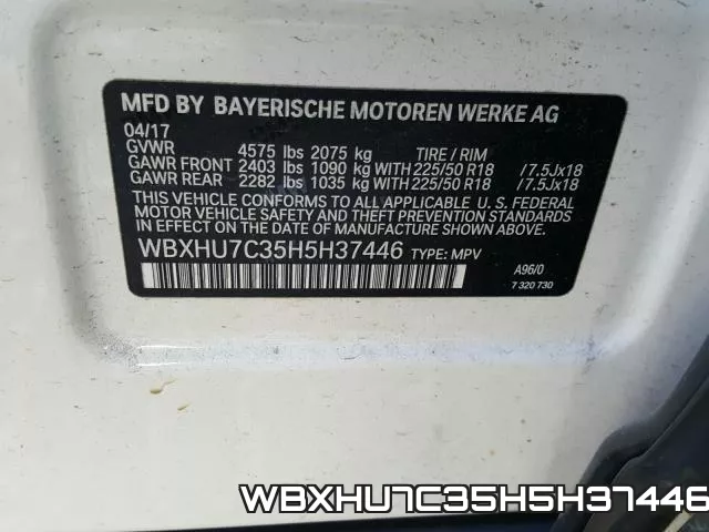 WBXHU7C35H5H37446 фото 2