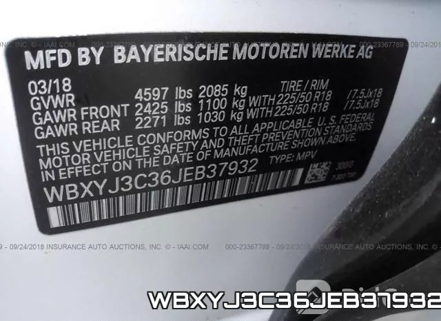 WBXYJ3C36JEB37932 фото 10
