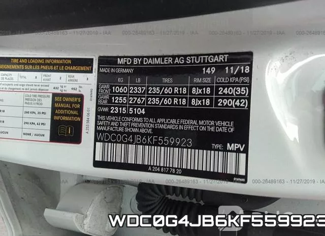 WDC0G4JB6KF559923 фото 10