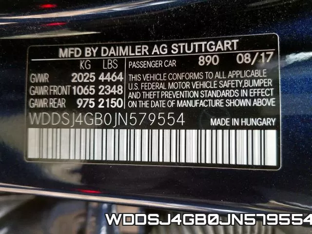 WDDSJ4GB0JN579554 фото 2
