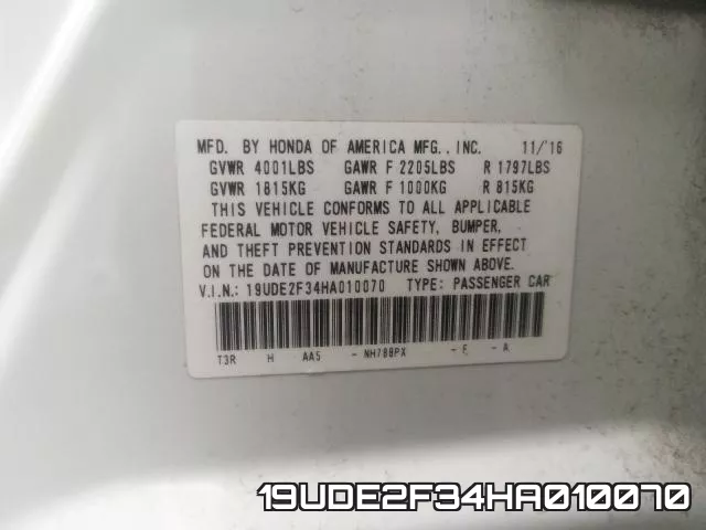 19UDE2F34HA010070 фото 2
