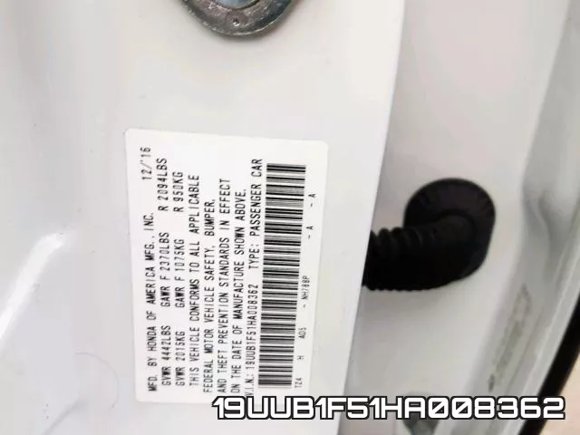 19UUB1F51HA008362 фото 2