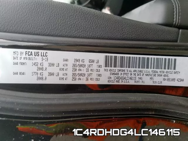 1C4RDHDG4LC146115 фото 2