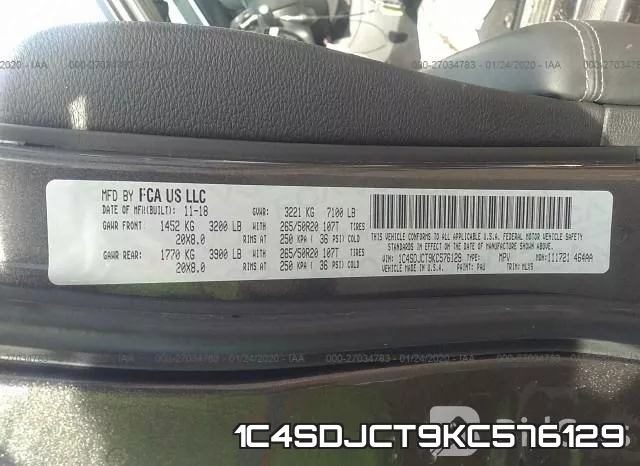 1C4SDJCT9KC576129 фото 10