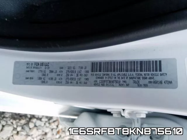 1C6SRFBT8KN875610 фото 2