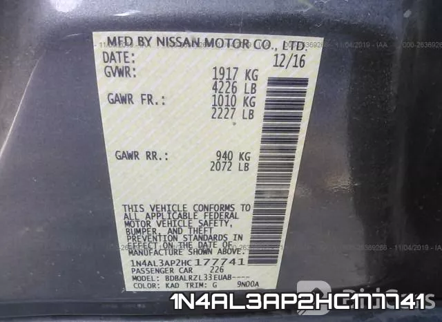 1N4AL3AP2HC177741 фото 10