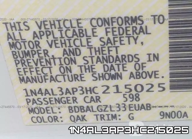 1N4AL3AP3HC215025 фото 10