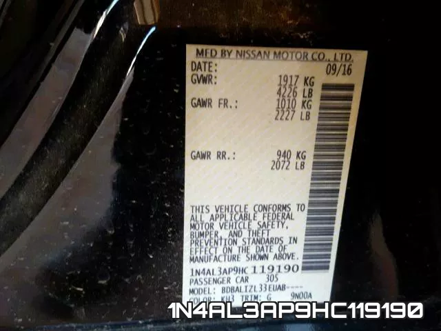 1N4AL3AP9HC119190 фото 2