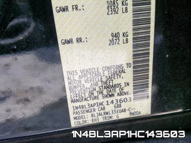1N4BL3AP1HC143603 фото 2