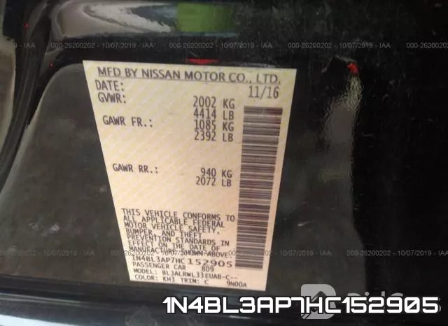 1N4BL3AP7HC152905 фото 10