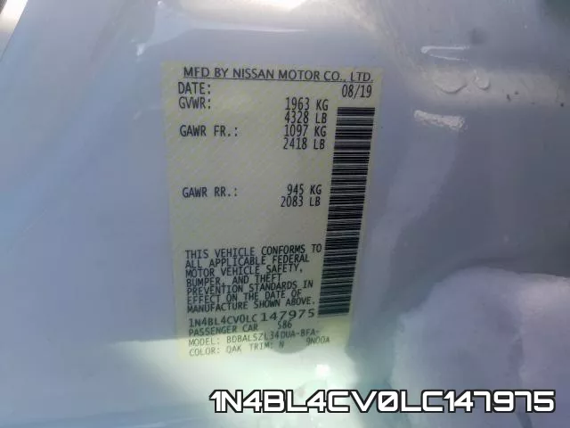 1N4BL4CV0LC147975 фото 2