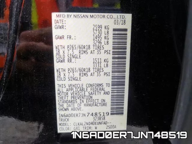 1N6AD0ER7JN748519 фото 2
