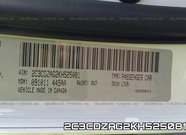2C3CDZAG2KH525081 фото 10
