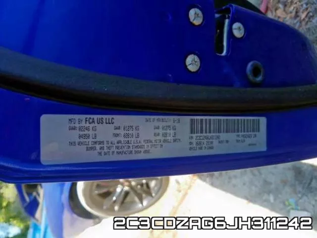 2C3CDZAG6JH311242 фото 2