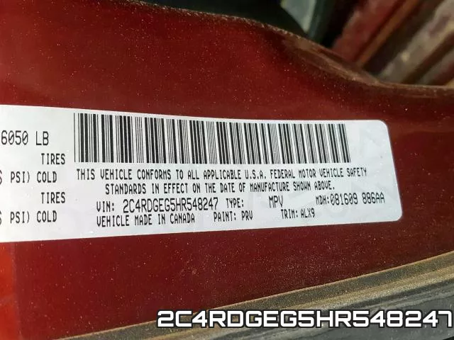 2C4RDGEG5HR548247 фото 2