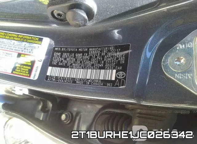 2T1BURHE1JC026342 фото 10