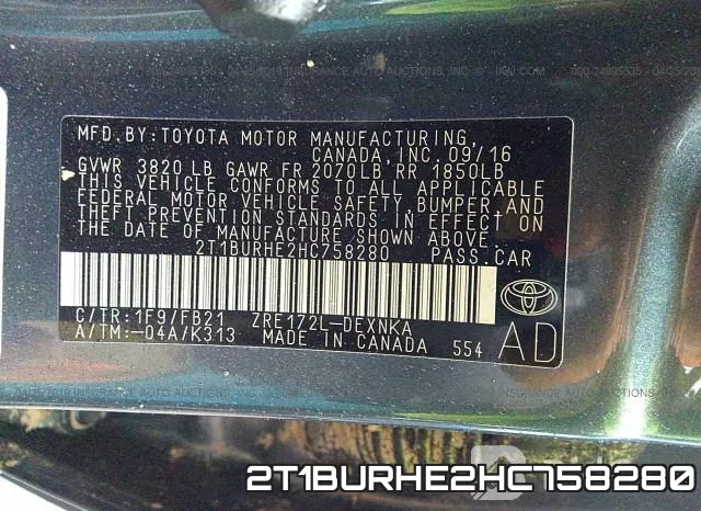 2T1BURHE2HC758280 фото 10