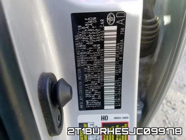 2T1BURHE5JC099178 фото 2