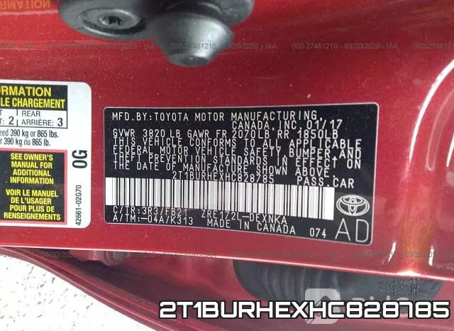 2T1BURHEXHC828785 фото 10