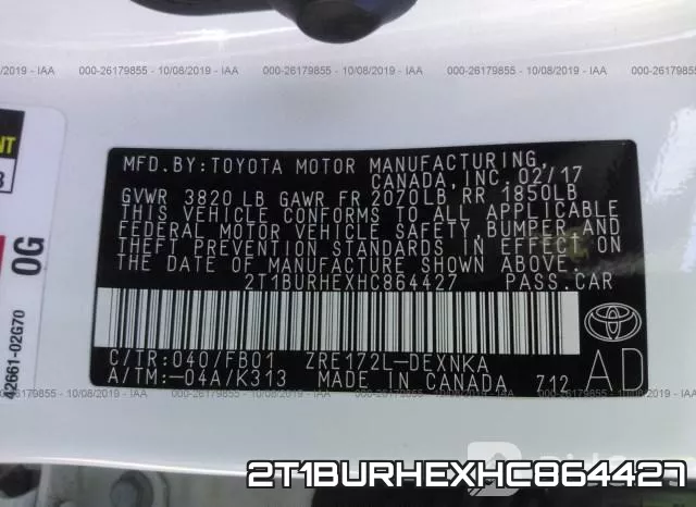2T1BURHEXHC864427 фото 10