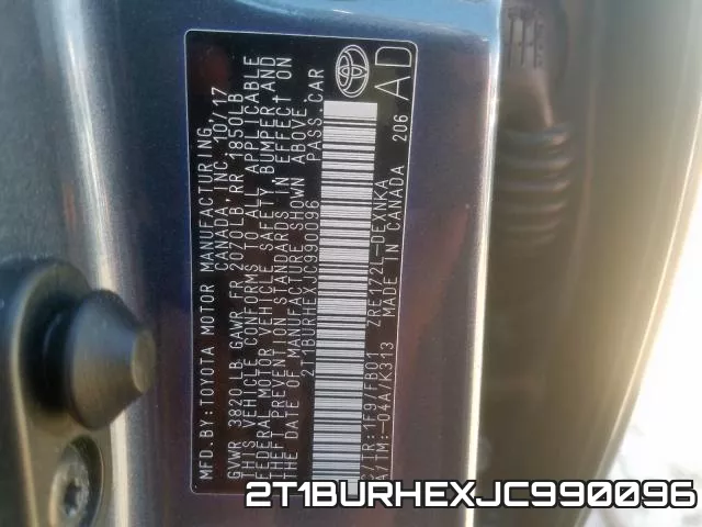 2T1BURHEXJC990096 фото 2