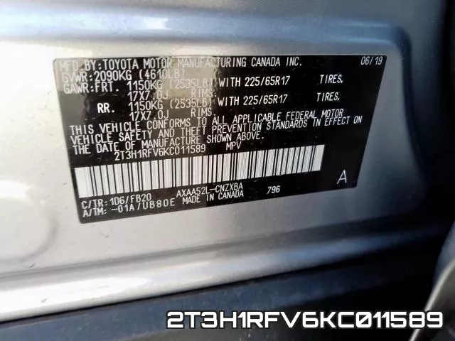 2T3H1RFV6KC011589 фото 2
