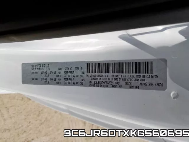 3C6JR6DTXKG560695 фото 2