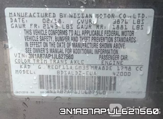 3N1AB7AP1JL627560 фото 10