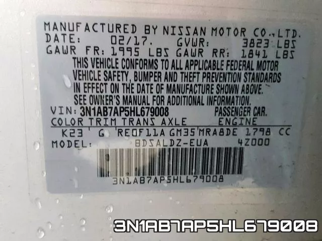 3N1AB7AP5HL679008 фото 2