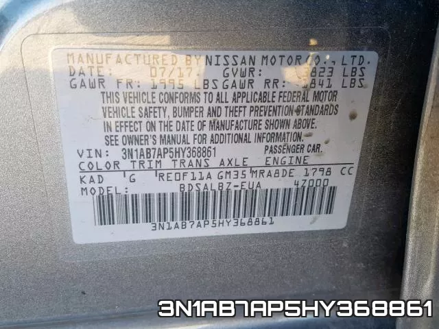 3N1AB7AP5HY368861 фото 2