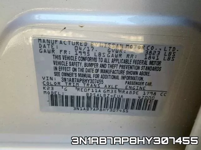 3N1AB7AP8HY307455 фото 2