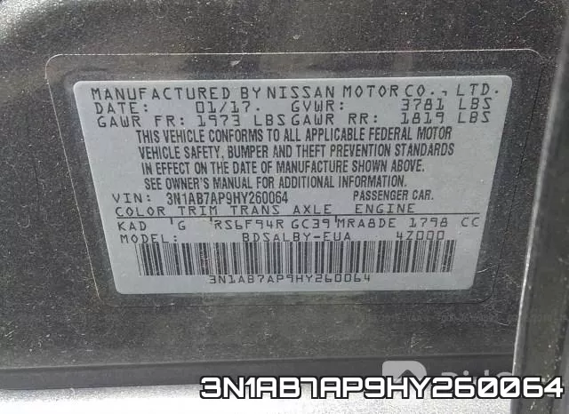 3N1AB7AP9HY260064 фото 10