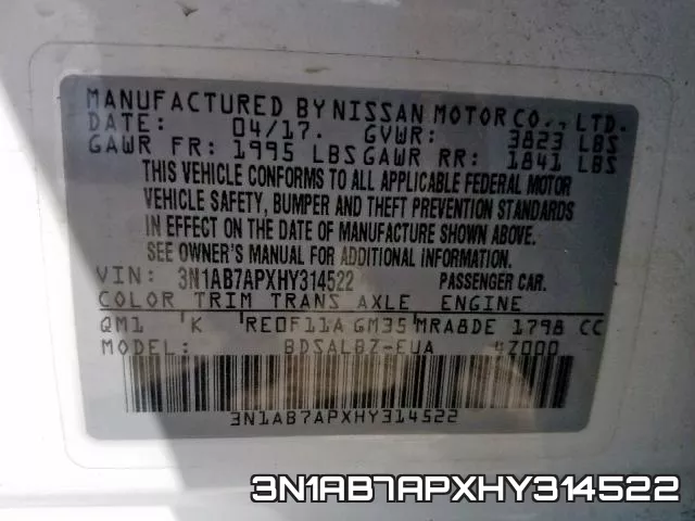 3N1AB7APXHY314522 фото 2
